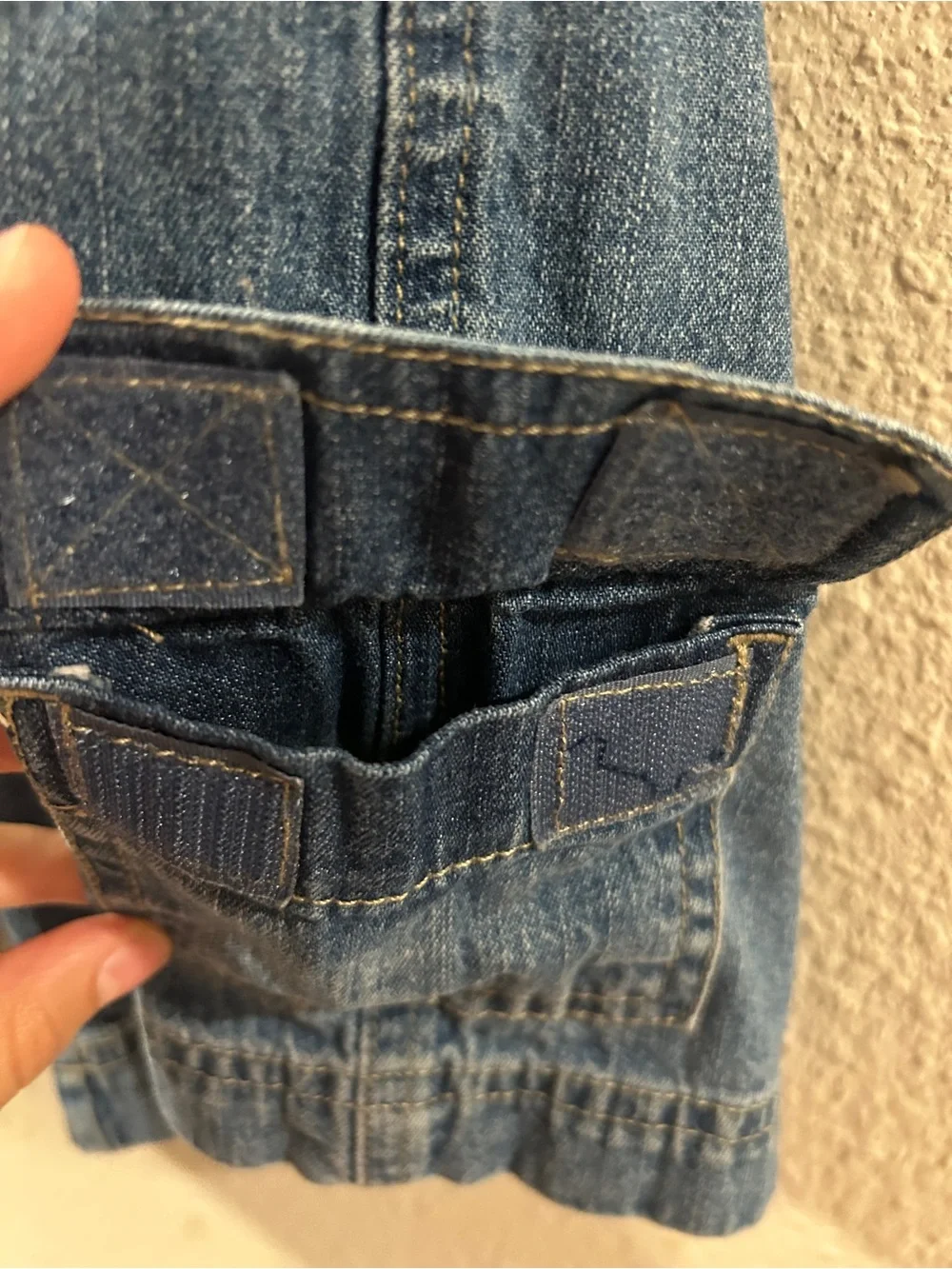 White Stag Blue Denim Cargo Drawstring Shorts